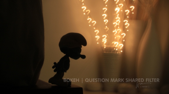Bokeh with question mark shaped filter